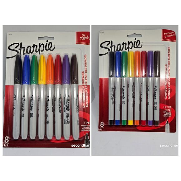 NEW Sharpie Permanent Markers – 8 Count Packs – Fine & Ultra Fine Point - Picture 1 of 3